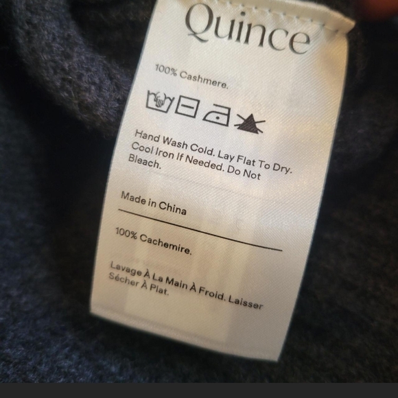 Quince Mongolian 100% Cashmere Crewneck Fisherman Sweater In Charcoal - Picture 8 of 14